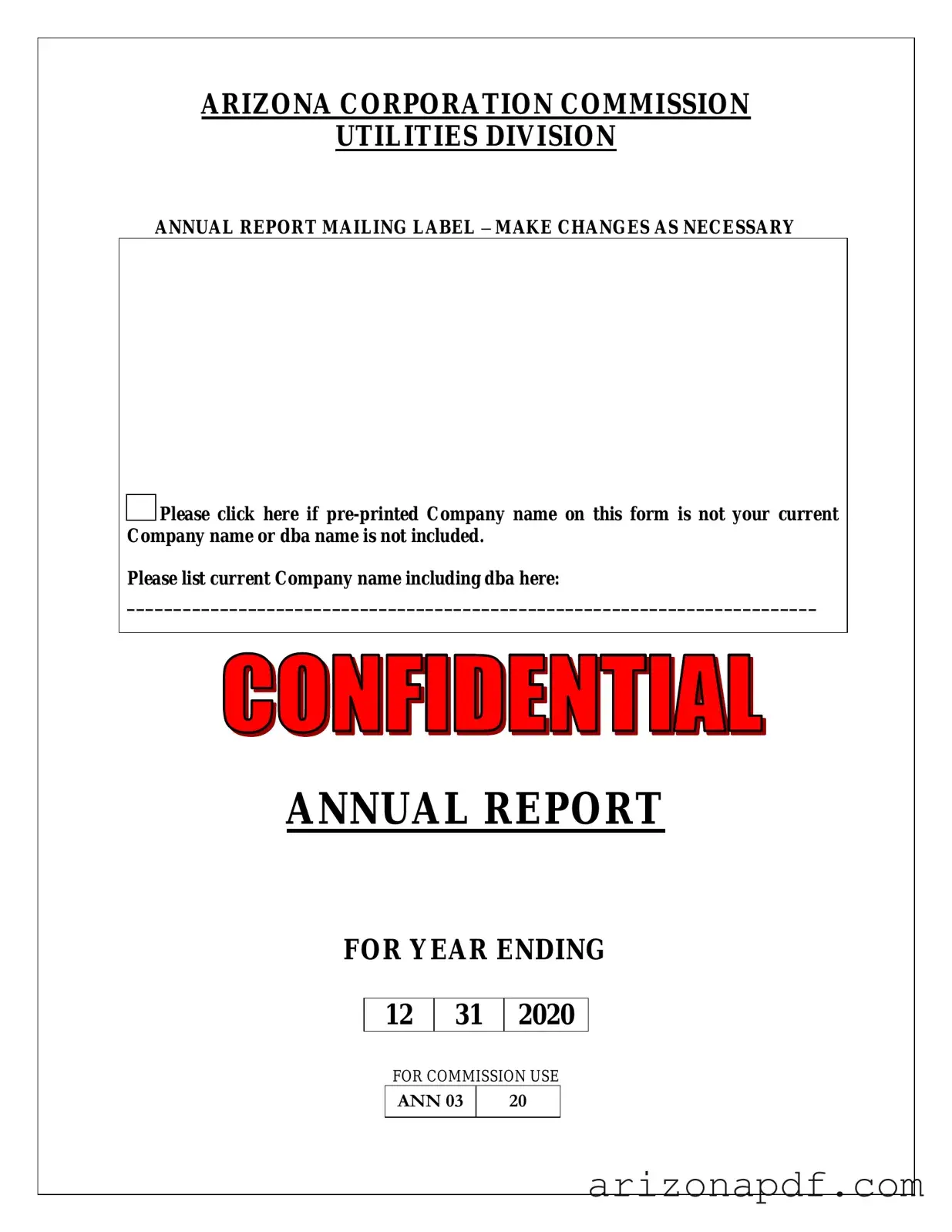 Fill in a Valid Arizona Annual Report Template