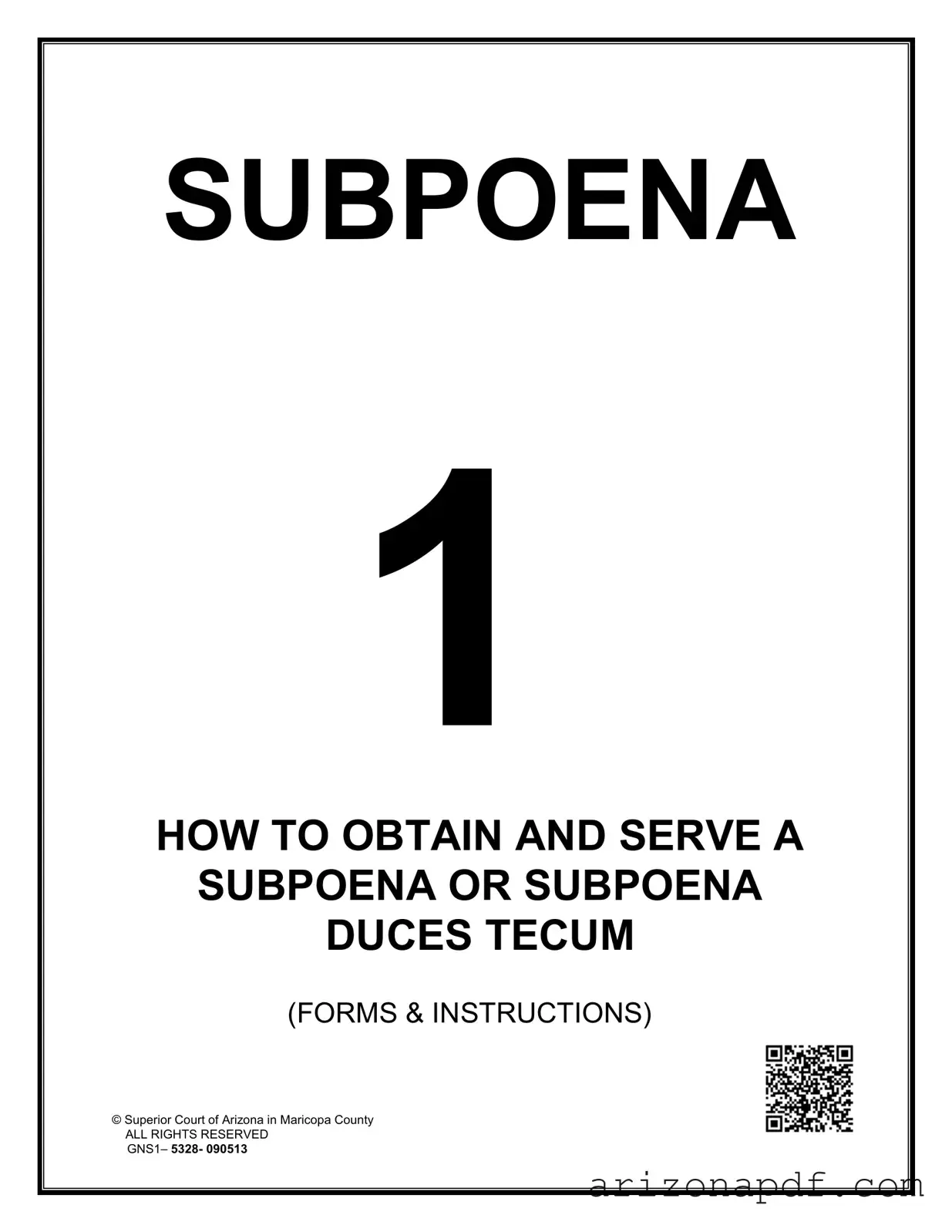 Fill in a Valid Arizona Subpoena Template