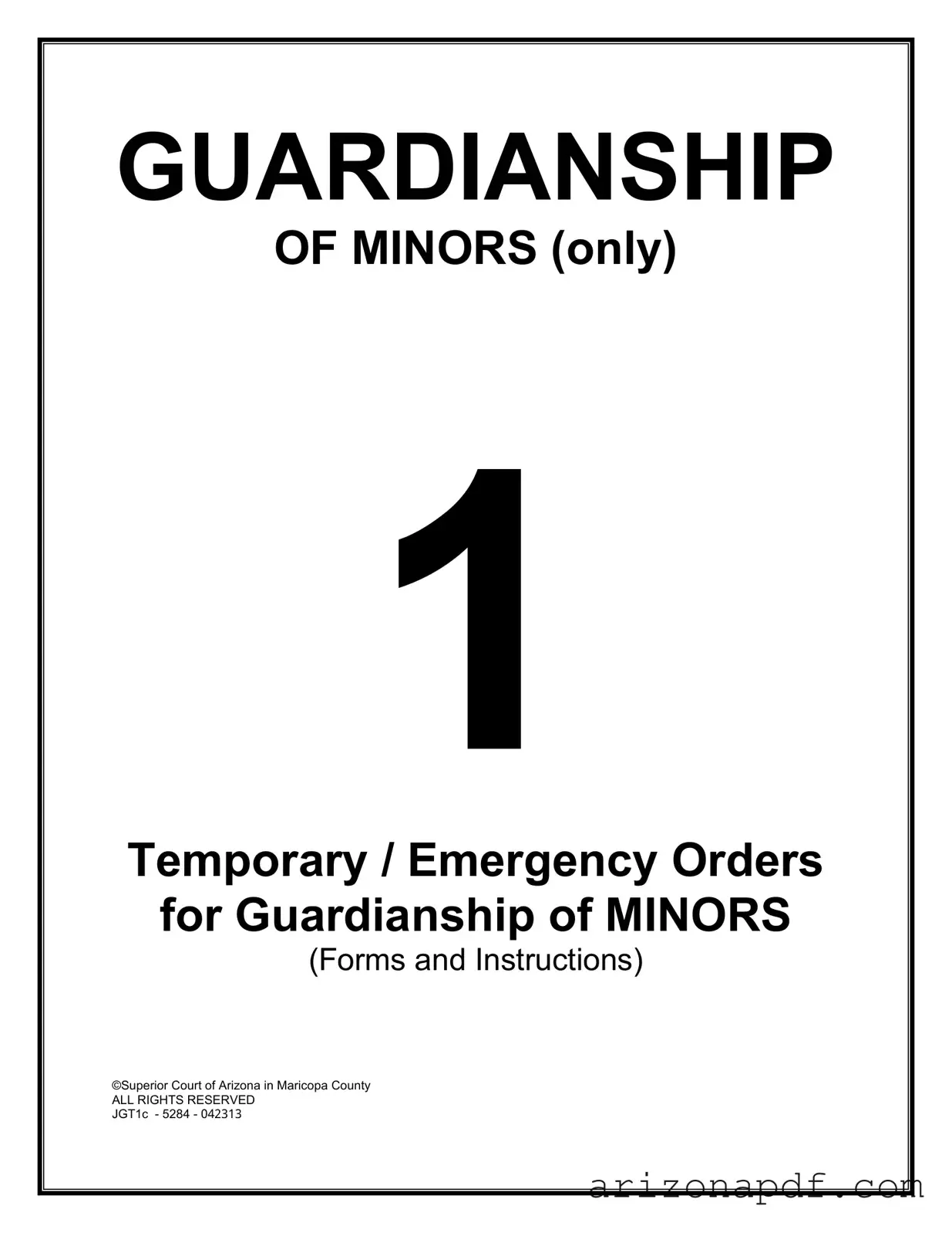 Fill in a Valid Guardianship Of Minors Arizona Template