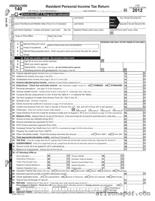 Fill in a Valid Arizona 140 Template