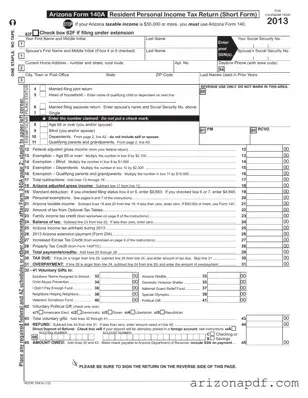 Fill in a Valid Arizona 140A Template
