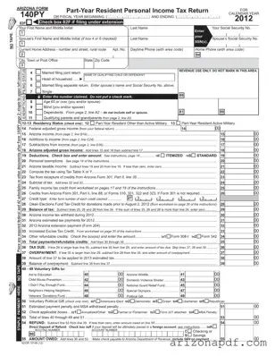 Fill in a Valid Arizona 140Py Template