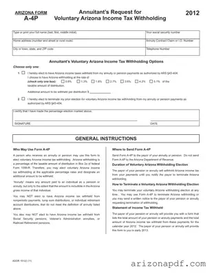 Fill in a Valid Arizona A 4P Template