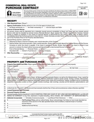 Fill in a Valid Arizona Commercial Real Contract Template