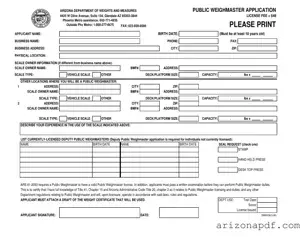 Fill in a Valid Arizona Dwm156 Template