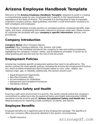 Legal Arizona Employee Handbook Document