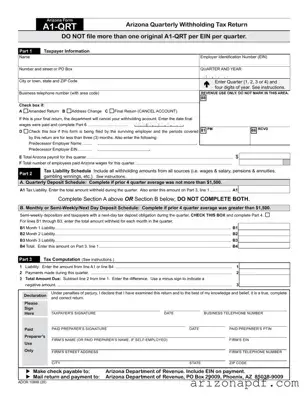 Fill in a Valid Arizona Tax Return Template