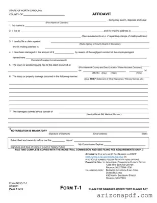 Fill in a Valid Arizona Tort Claim Template